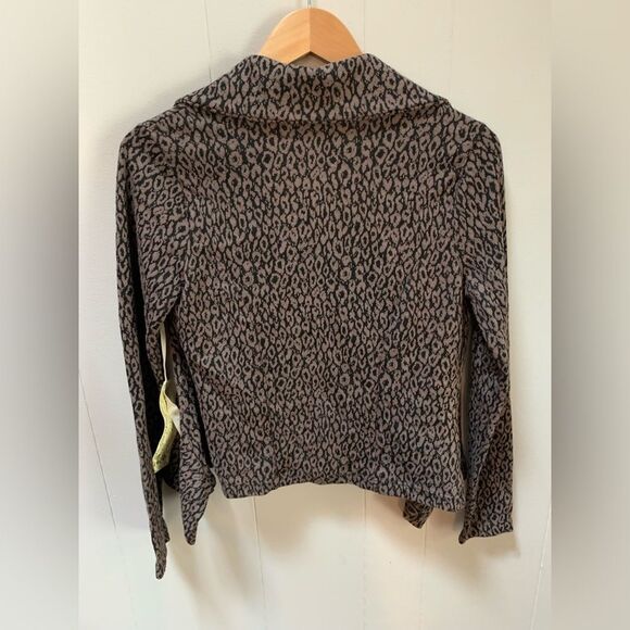 Green Dragon Leopard Print Cardigan Jacket Sweater Small - Picture 2 of 5